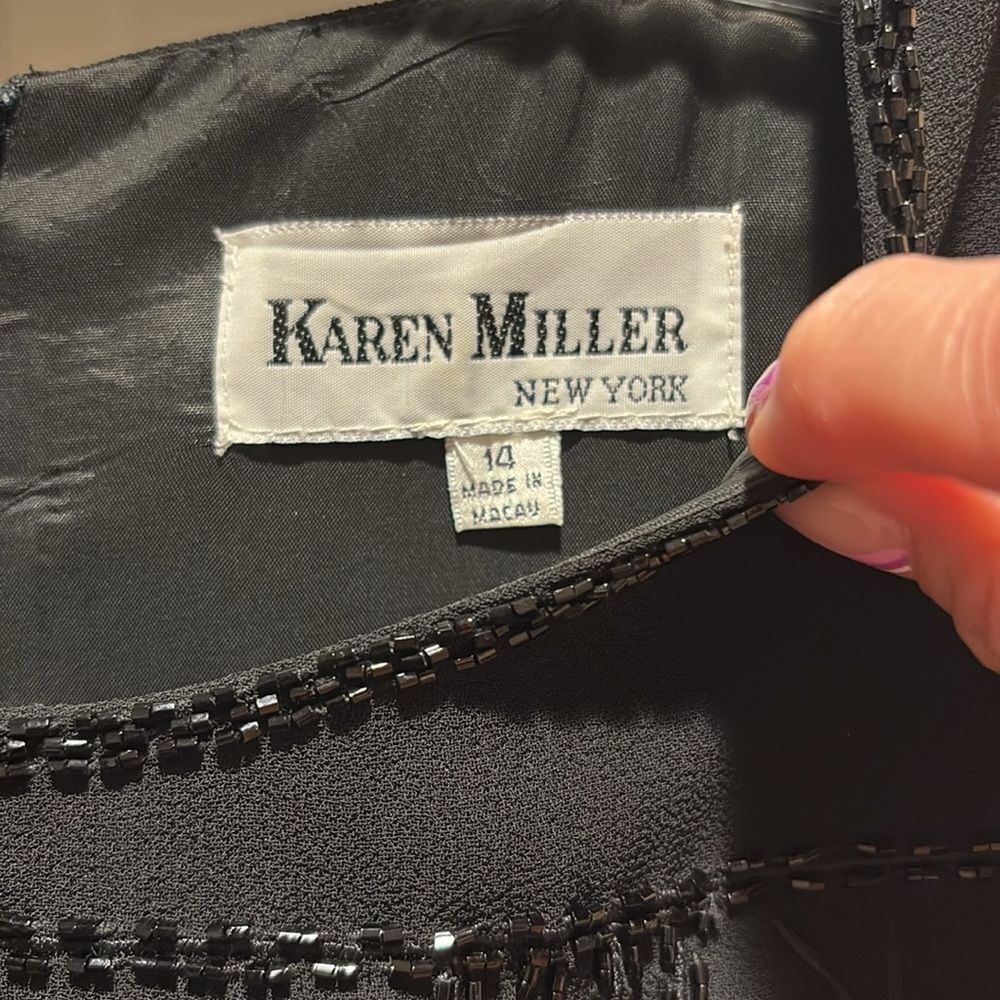 Karen Miller New York Black Sleeveless Evening Gown Size 14 - Picture 11 of 13